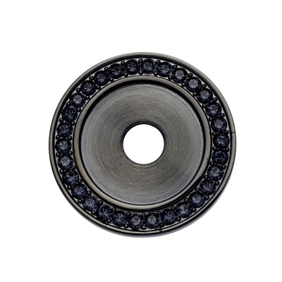 Ринг-топ диск черный с черными стразами Сваровски для кольца со съемными элементами от немецкого бренда Energetix 