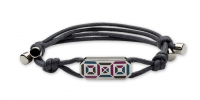 Элегантный кожаный магнитный браслет с центральным декоративным элементом немецкого бренда Energetix (ЕХ) в стиле хиппи